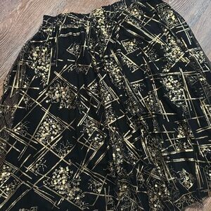 Black & Gold Embellished Maxi Skirt